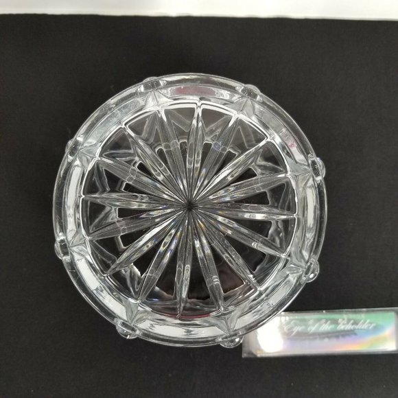 Bohemian 24 % Lead Crystal Glass Music Drum Planter Vase Bowl Czech Republic - Picture 4 of 4